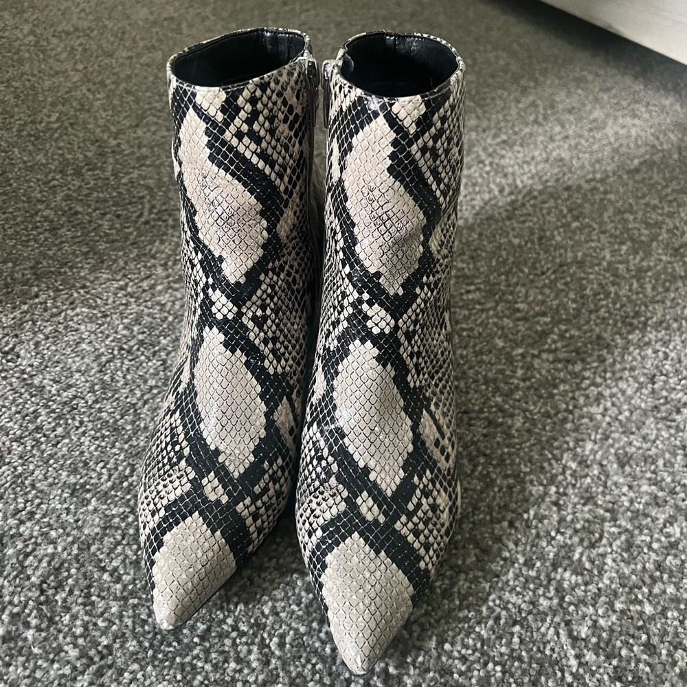 Marc fisher vegan leather snake booties
